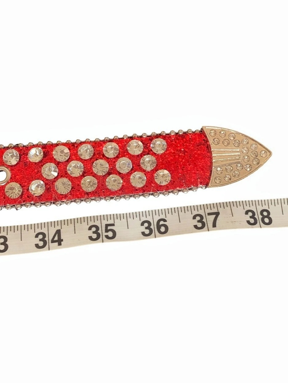 Red & Silver Rhinestone Belt - Picture 3 of 3